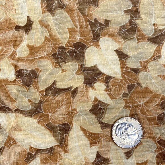 1/2 Yd Windsor Collection Hoffman Quilting Fabric Yard Autumn Leaves Beige Brown - Picture 6 of 7